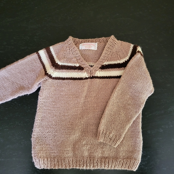 Handmade Other - Handmade vintage toddler boys sweater in tan knit 2T